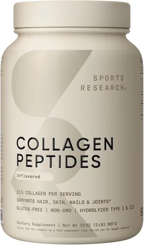 Miniatura 15 de Sports Research® Péptidos de colágeno orgánico - Polvo de proteína de colágeno hidrolizado tipo I y III hecho de manera sostenible a partir de vacas