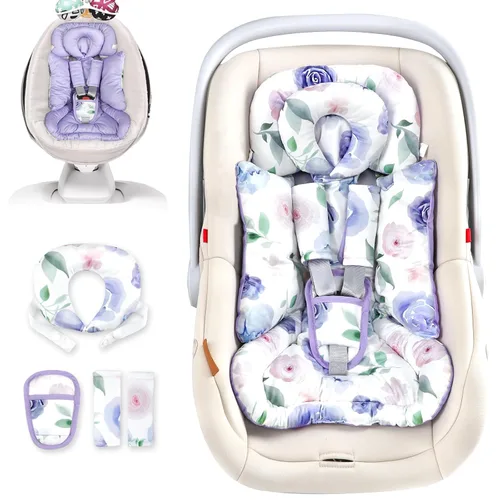 Miniatura 10 de Inserto de asiento de automóvil infantil con cojín extraíble para bebé, inserto reversible para asiento de automóvil recién nacido para soporte