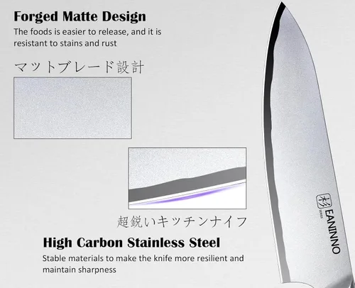 Miniatura 4 de Cuchillo de chef japonés de acero de alto carbono de 8 pulgadas, cuchillo de cocina profesional afilado para cortar carne y verduras con mango