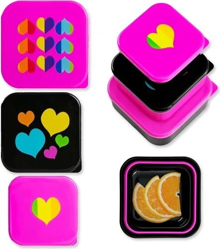 Miniatura 16 de Wildkin Juego de 3 recipientes de comida anidables para niños, apilables, herméticos y sin BPA, aptos para lavavajillas, para la escuela y viajes