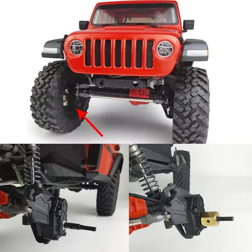 Miniatura 3 de MORLORDY Juego de adaptadores hexagonales de latón con eje de transmisión de portal RC de 0.512 in para escala 1/10 RC Crawler Car SCX10 III