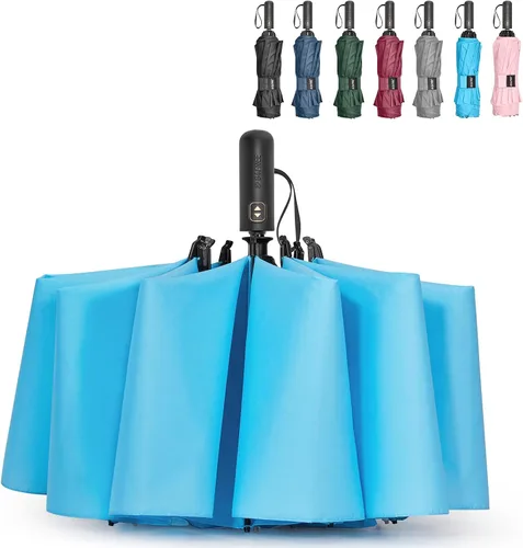 Miniatura 35 de G4Free Paraguas de golf grande de 42/46/54/62 pulgadas, paraguas compacto de viaje inverso, 10 varillas, resistente al viento para lluvia, doble
