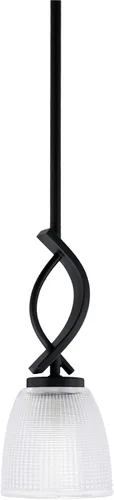 Miniatura 71 de Toltec Lighting Cavella Stem Colgado Mini colgante, acabado grafito, vidrio de muselina blanca de 4 pulgadas