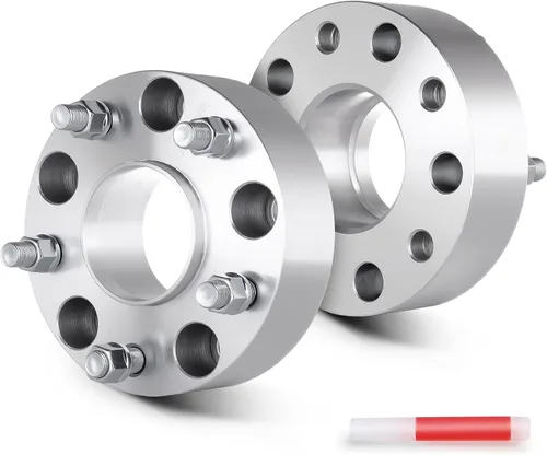 SCITOO 2 separadores de rueda de 5 x 5.5 pulgadas, adaptadores espaciadores de rueda de 2 pulgadas con pernos de 9/16 de 3.063 in, 5 lengüetas para