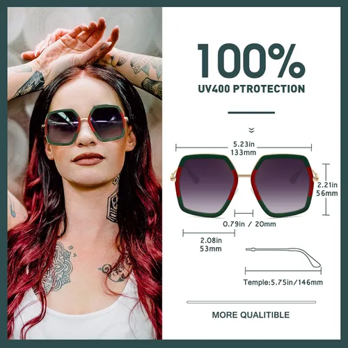 Miniatura 7 de WOWSUN Oversized Big Fashion Sunglasses for Women Irregular Large Shades UV Protection