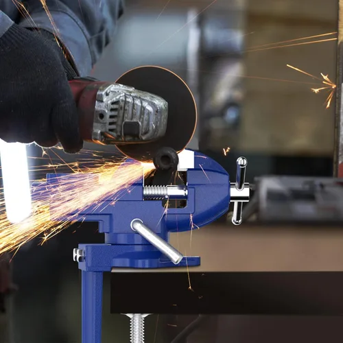 Miniatura 3 de Tornillo de banco 2 en 1 para banco de trabajo de 3.2 pulgadas - Abrazadera de banco multifuncional portátil de 360° con base giratoria