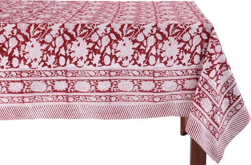 Miniatura 21 de ATOSII Mantel 100% algodón, Amara, floral, hecho a mano, rectangular, de lino, para cocina, comedor, fiestas, bodas, exteriores, picnics, Pascua