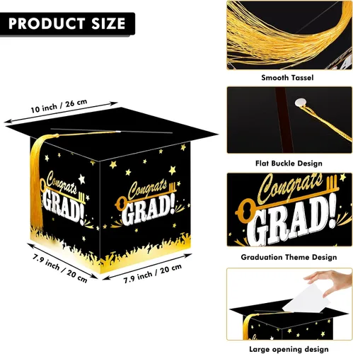 Miniatura 2 de Outus Caja de tarjetas de graduación 2026 con borla, titular de la tarjeta de felicitación para graduación, caja de regalo de graduación