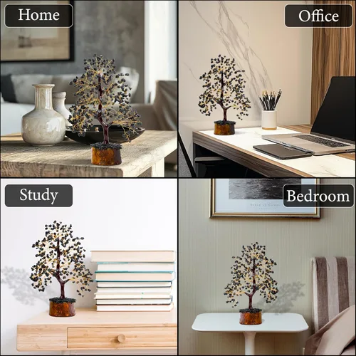 Miniatura 3 de Árbol de cristal de turmalina negra ZENFULSTONE para protección y arraigo contra la energía negativa como decoración para el hogar y la oficina