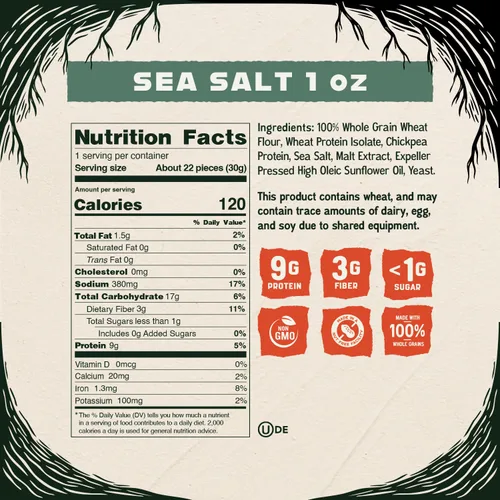 Miniatura 2 de Kindling Pretzels proteicos - Sal marina Bolsas de tamaño aperitivo llenas de proteínas Kosher 0.28-0.32 oz de proteína por porción Sin