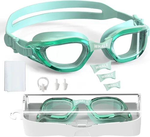 Miniatura 8 de Whale Gafas de natación para niños, 100% protección UV y antivaho - Sello de silicona ultra suave, para edades de 4 a 14 años dorado brillante