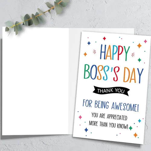 Miniatura 2 de Tarjeta del día del jefe, regalos del día del jefe para mujeres y hombres, tarjeta de regalo feliz del día del jefe para jefe de empleados