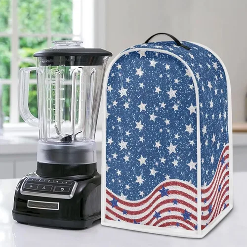Funda antipolvo con diseño de bandera estadounidense con mango superior, resistente a las manchas, para decoración del hogar, cocina, comedor, fácil