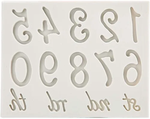 Alfabeto de silicona número 0-9 3D en relieve Fondant Chocolate Mold Alfabetos Letra Pastel Hornear DIY Silicona Cumpleaños Pastel Decoración Arte