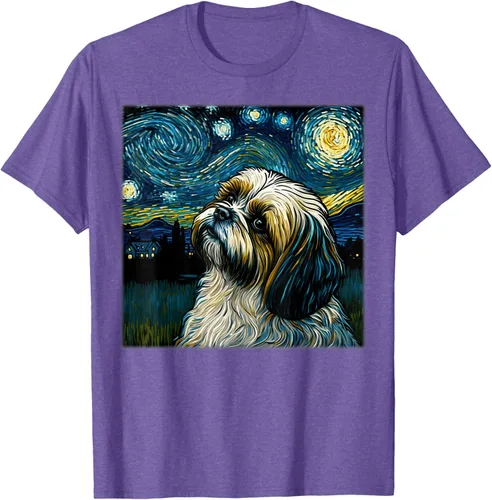 Miniatura 5 de Camiseta Surrealism Starry Night Shih Tzu Dog