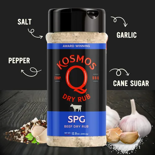 Miniatura 3 de Kosmos Q SPG BBQ Dry Rub, regalo del día del padre para él, condimento de ajo con azúcar de caña orgánica, barbacoa para pechuga, bistec, pollo