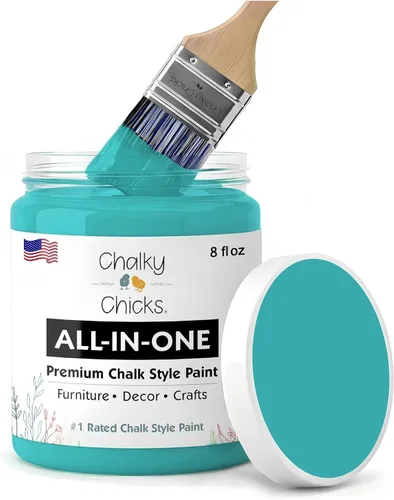 Miniatura 203 de Chalky Chicks - Pintura mate a la tiza, no requiere lijado, 4 onzas líquidas, color gris oscuro (Gun Metal Gray), para muebles, pintura sin Gris