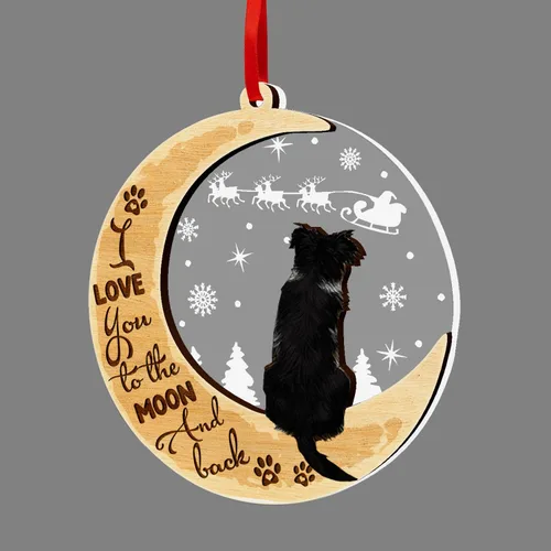 Miniatura 8 de Adornos de Perro Pastor Australiano para Árbol de Navidad, Adorno de Madera y Acrílico de 2 Capas de Pastor Australiano, Decoración Navideña 2025