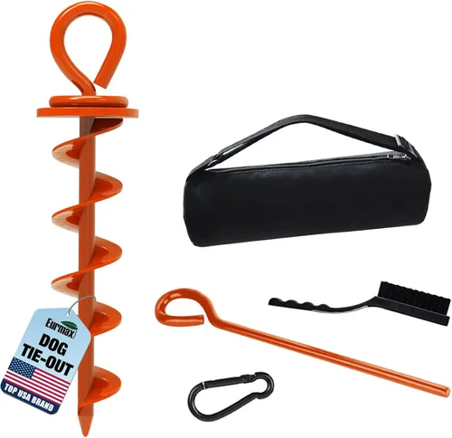 Miniatura 16 de Eurmax USA Estaca de amarre resistente para perros grandes de hasta 210 libras, estacas para perros para exteriores, anclaje de suelo para correa