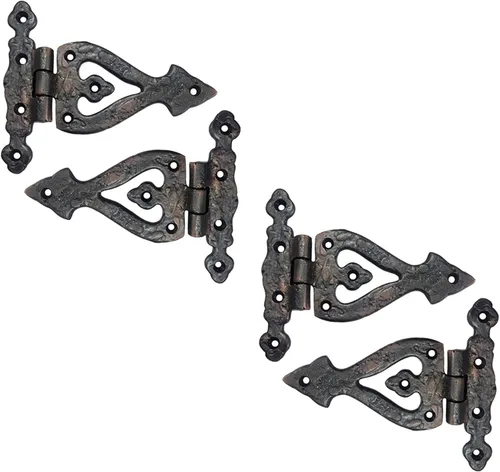Miniatura 16 de Adonai Hardware Alleluia - Bisagras delanteras de hierro fundido antiguo (3.2 pulgadas x 10 unidades, negro mate) para puertas de granero, puertas