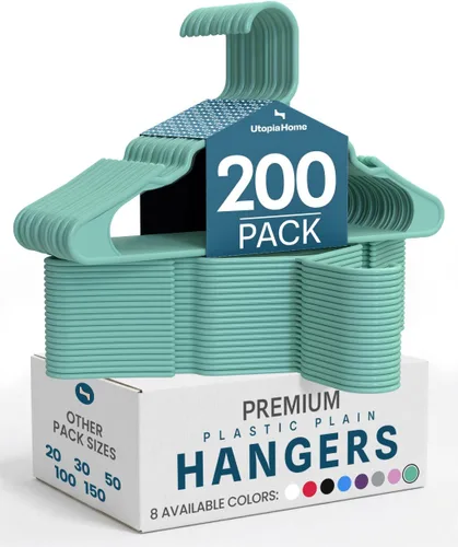 Miniatura 10 de Utopia Home - Perchas de plástico, paquete de 30 unidades, duraderas y fuertes, perfectas para ahorrar espacio, organizar armario con ranuras