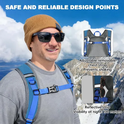 Miniatura 8 de Seektop Mochila plegable impermeable de 20L para senderismo, mochila ultraligera pequeña y ligera para el día, mochila compactable para hombres