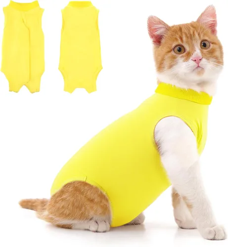 Miniatura 11 de Traje de recuperación para gatos para heridas abdominales o enfermedades de la piel, mameluco de gato para gatos después de la cirugía, traje