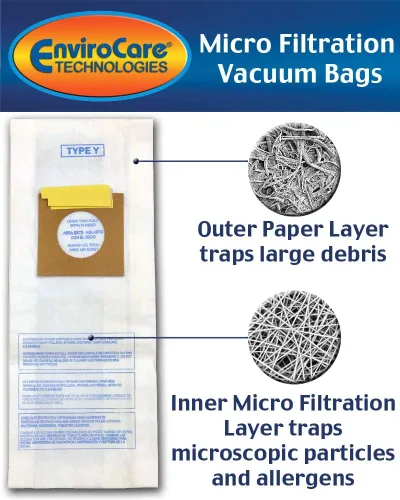 Miniatura 2 de EnviroCare 859-9 Bolsa de vacío tipo Y de repuesto para montantes Hoover WindTunnel y aspiradoras Hoover, 9
