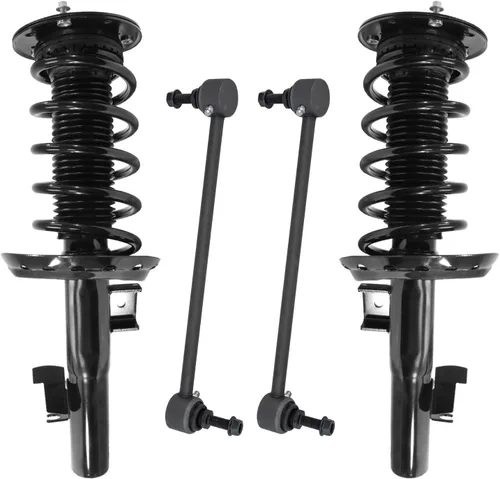 Miniatura 49 de Detroit Axle - Puntales delanteros con resorte helicoidal + enlaces de extremo de barras estabilizadoras de repuesto para Ford Flex Lincoln MKT