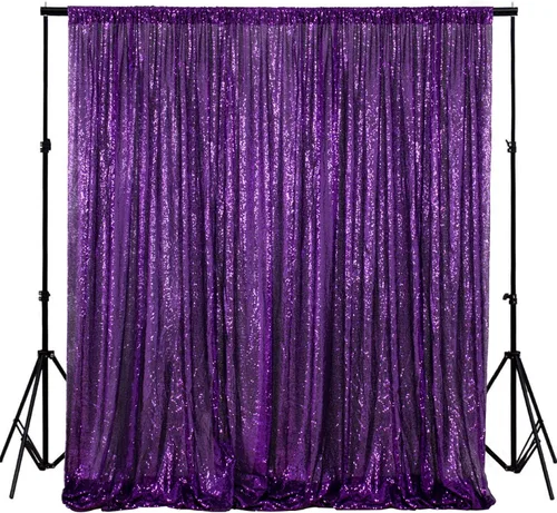 Miniatura 52 de ShinyBeauty PHOTOBOOTH - Fondo de tela de lentejuelas, telón de fondo de boda, telón de fondo óxido, cortinas de lentejuelas, cortinas de Negro