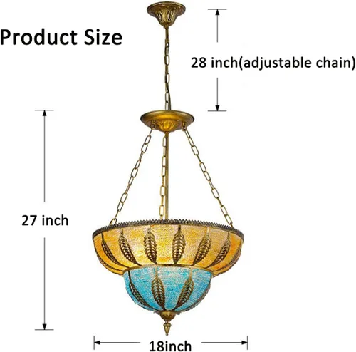 Miniatura 7 de TFCFL Lámpara colgante Tiffany vintage de estilo victoriano para sala de estar, comedor