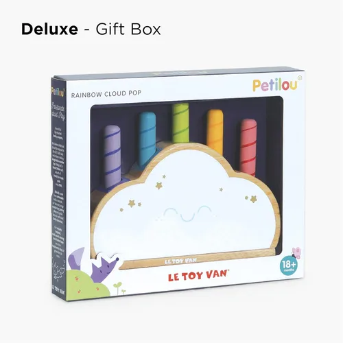 Miniatura 10 de Le Toy Van - Juguete sensorial de madera para bebé Petilou Rainbow Cloud Pop Press and Release Toy Juguete educativo sensorial Montessori