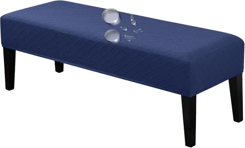 Miniatura 8 de Lebaley Funda Impermeable para Banco de Comedor Elástica Rectangular Protector de Asiento de Banco Funda Deslizable Extraíble Lavable Fundas