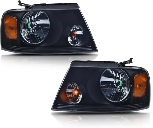 Miniatura 10 de G-PLUS Faros delanteros compatibles con Ford F150 2004-2008/Lincoln Mark LT 2006-2008, lente transparente, carcasa negra, reflector ámbar, faros
