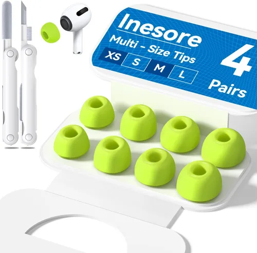 Miniatura 21 de 4 pares de almohadillas transparentes de repuesto para AirPods Pro de 2ª/1ª generación con caja de almacenamiento portátil y bolígrafo limpiador