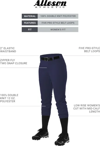 Miniatura 3 de Alleson Athletic pantalones softball con trabillas de cinturón para mujer