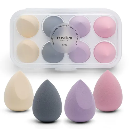 Miniatura 12 de COSTICA - Juego de esponjas de maquillaje, esponja de belleza, licuadora de maquillaje impecable para líquidos, multicolor, 4 piezas, serie