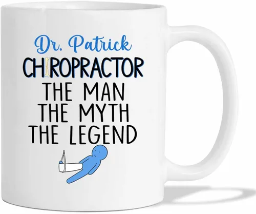 Miniatura 16 de Taza de té blanca personalizada con nombre quiropráctico de 11 onzas, 15 onzas, taza de café quiropráctico personalizada, taza de café quiropráctica