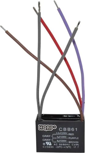 Miniatura 28 de HQRP Condensador de ventilador de techo CBB61 1uf+2uf de 3 cables listado UL