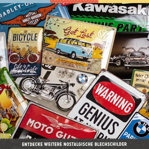 Miniatura 5 de Nostalgic-Art Letrero de hojalata retro, 7.9 x 11.8 pulgadas, VW Bulli – Playa – Idea de regalo de autobús VW, producto oficial de licencia (OLP)
