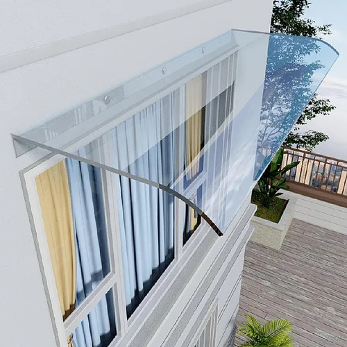 Miniatura 6 de Lámina de policarbonato de una pieza con protección UV y lluvia y nieve, para puerta delantera para exteriores, patio, toldo invisible para ventana