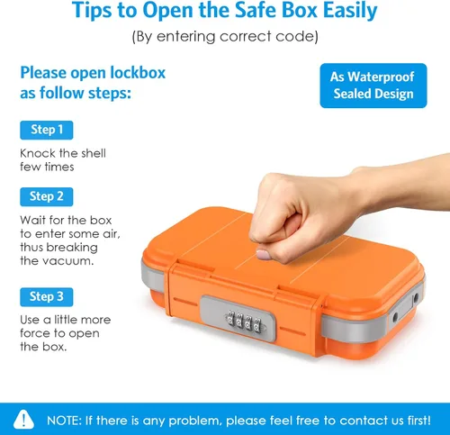 Miniatura 6 de AMIR Caja de Seguridad con Cerradura de Combinación Portátil, Caja de Seguridad con Código, Caja de Seguridad Mini para Viajes Impermeable Antirrobo