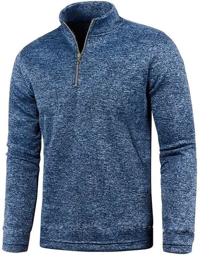 Miniatura 4 de Men's 14 Zip Top Lightweight Velvet Stand Collar Sweaters Slim Fit Long Sleeve Thin Pullover Tops Winter Clothes