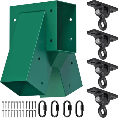 Miniatura 10 de BeneLabel Juego de soportes de columpio medio con marco A, accesorios de acero resistente con accesorios de montaje, juego de columpio de bricolaje