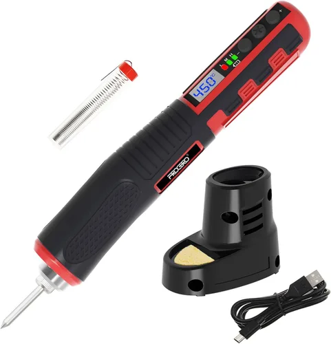 Miniatura 8 de Kit de soldador inalámbrico de 11 W, 2500 mAh, actualización máxima de 968 ℉ de calentamiento rápido, portátil, recargable, por USB, de alta