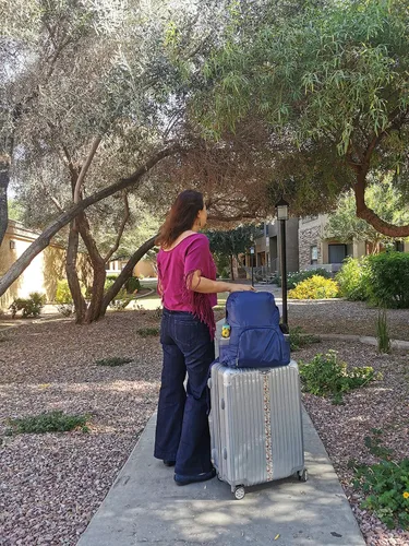 Miniatura 5 de Mochila de viaje plegable, ligera, duradera y resistente al agua Mochila plegable Mochila de día (azul marino)