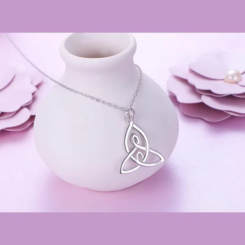 Miniatura 4 de FLYOW Collar de plata de ley 925 con nudo celta para mujer, regalo de cumpleaños para mamá