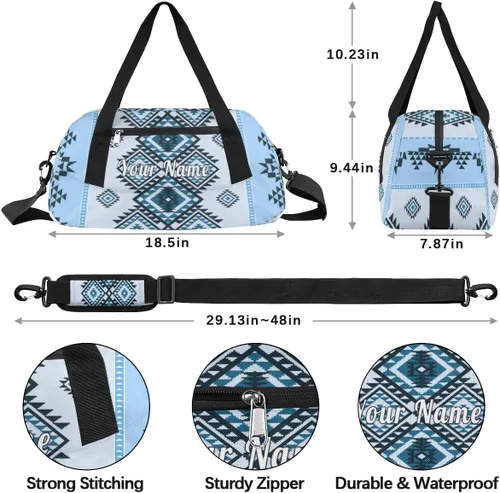 Miniatura 4 de Bolsa de lona personalizada para niños, diseño étnico de damasco, bolsa de gimnasio deportiva personalizada para niños y niñas, bolsas de viaje