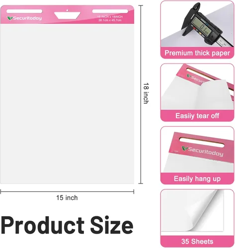 Miniatura 2 de Almohadilla de caballete pegajoso – Papel de 15 x 18 pulgadas para profesores, súper adherencia y resistente a las sangrado, papel de caballete