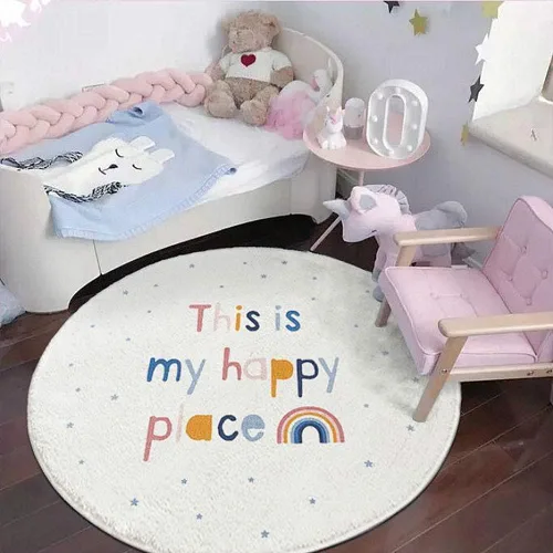 Miniatura 19 de Poowe Alfombra de juego para niños, alfombra redonda educativa del alfabeto, suave, antideslizante, para el dormitorio de los niños pequeños León-2